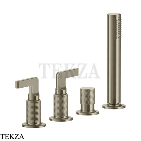 Gessi INCISO Смеситель для ванны, наполнение через слив-перелив 58043-149, Finox Brushed Nickel