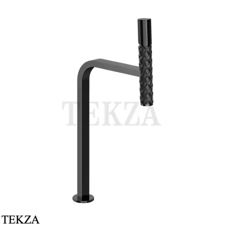 Gessi Pelle Tresse Смеситель для раковины высокий, с донным клапаном 78653-439, Nero/ Black Metal PVD
