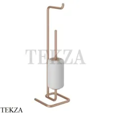 Gessi Goccia Стойка с держателем для туалетной бумаги и ершиком 38067-125, Copper Brushed
