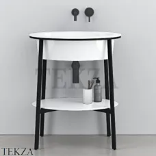 CIELO CATINO OVALE Консоль с керамической раковиной, белый-черный