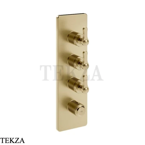 Gessi VENTI20 Термостат для душа, 3 потока, внешняя часть 65204-727, Brushed Brass PVD