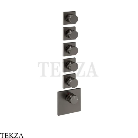 Gessi Incastri Термостат для душа 5 потоков, внешняя часть 75310-707, black хром Brush