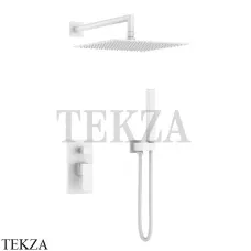 Boheme Qubic Смеситель для душа, ручной душ, верхняя лейка, комплект 474-3-MW, matt white