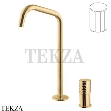 FIMA Carlo Frattini Spillo TECH V Смеситель для раковины, с донным клапаном F3271TNDVOS, Brushed gold