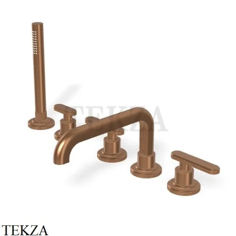 FIMA Carlo Frattini Park Line Смеситель для ванны на борт с гарнитуром F1324ZS, Brushed Amber Bronze