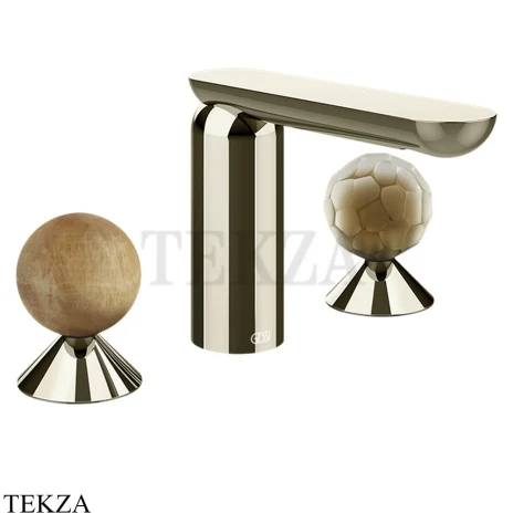 Gessi Perle Смеситель для раковины на 3 отв., без гарнитура 74345-720, никель глянец