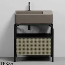 CIELO MARCEL Консоль напольная с ящиком Tinto nero, раковина Arenaria