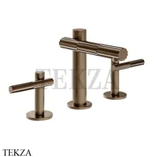 Gessi Incastri Смеситель для раковины на 3 отв., без донного клапана 75014-761, Coffee Bronze Brushed PVD