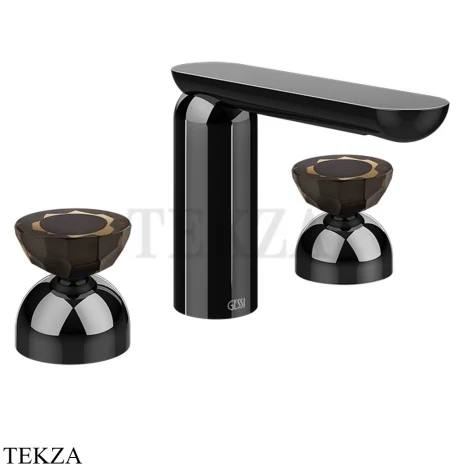 Gessi Perle Смеситель для раковины на 3 отв., без гарнитура 74886-706, black хром глянец