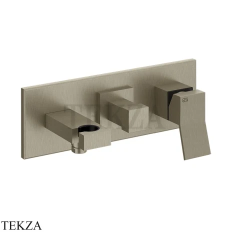 Gessi RETTANGOLO K Смеситель для душа (1 руч.душ/2 верх.душ), внешняя часть 53140-149, Finox Brushed Nickel