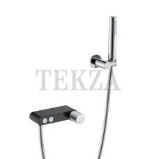Boheme Stick Смеситель для ванны с изливом и гарнитуром Stick 123-BCR.2 Black TOUCH Chrome
