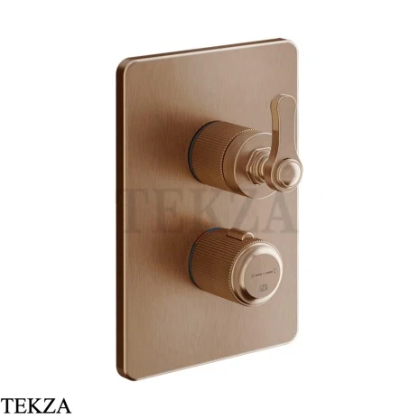 Gessi VENTI20 Термостат для душа, 2 потока, внешняя часть 65135-708, Copper Brushed PVD