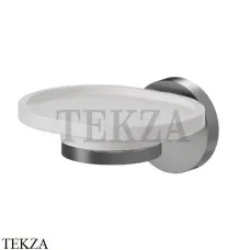 Newform X-Steel 316 Мыльница подвесная с держателем, композит 73200X.59.064, PVD Brushed gun metal