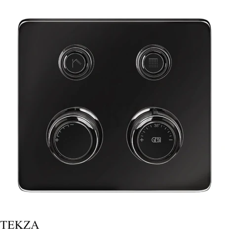 Gessi VENTI20 Термостатический смеситель на 2 потока, внешняя часть 65232-706, Black Metal PVD
