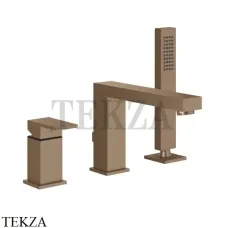 Gessi Rettangolo Смеситель на борт ванны с переключением на душ 20037-708, Copper Brushed