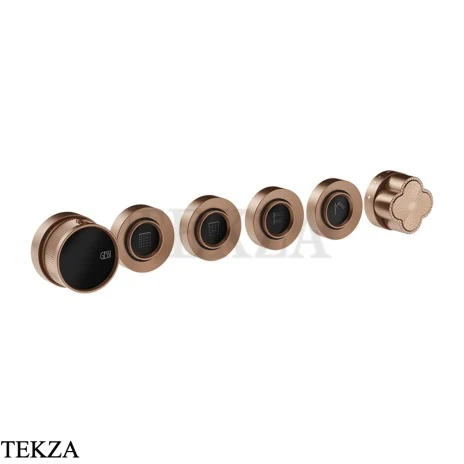 Gessi Ludovica Термостат для душа на 4 потока crystals, внешняя часть 76438-708, медь Brushed