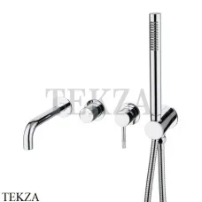 Boheme Uno Смеситель для ванны SET встроенный, с изливом и гарнитуром Uno 464-3-CR Хром глянец