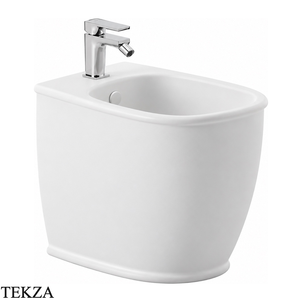 ArtCeram Atelier биде напольное приставное с 1 отверстием под смеситель ATB002 05 00 *1, белый матовый
