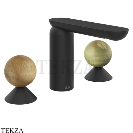 Gessi Perle Смеситель для раковины на 3 отв., без гарнитура 74355-299, черный матовый