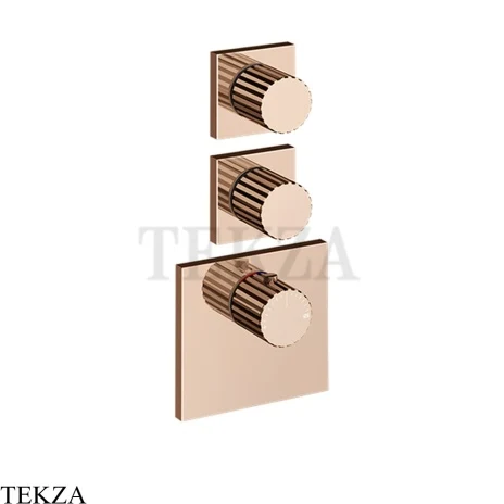 Gessi Incastri Термостат для душа 2 потока, внешняя часть 75304-030, медь глянец