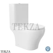 Aqueduto OVO Унитаз напольный безободковый Tornado, сиденье с микролифтом AQDSOVOL10, Белый глянец