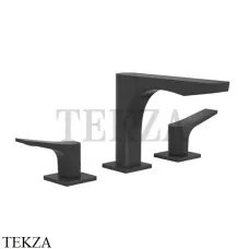 Gessi RILIEVO Смеситель для раковины 3 отверстия, без донного клапана 59012-299, черный матовый