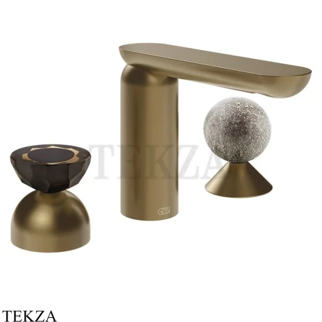 Gessi Perle Смеситель для раковины на 3 отв., без гарнитура 74868-791, бронза Deep