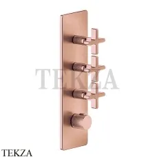 Gessi INCISO WELLNESS Термостат 3 выхода, внешняя часть 58226-030, Copper глянец