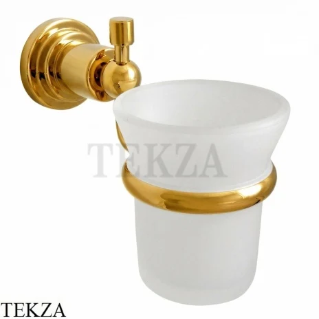 Nicolazzi Monte Croce Стакан для зубных щеток настенный, стекло матовое 1488GO27, золото глянец Gold 24k