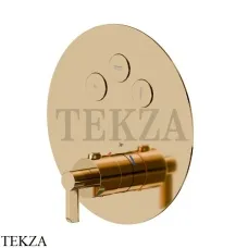 Newform Blink Chic Термостат для душа 3 потока, внешняя часть 70455E.61.020, PVD Glossy Gold Newform Blink Chic Термостат для душа 3 потока, внешняя часть 70455E.61.020, PVD Glossy Gold