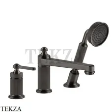 Gessi VENTI20 Смеситель на борт ванны, с гарнитуром 65037-707, Black Metal Brushed