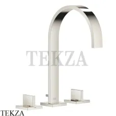 Dornbracht MEM Смеситель для умывальника на три отверстия, с донным клапаном 20715782-08, платина глянец
