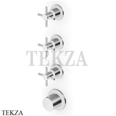 Zucchetti Helm Термостат для душа на 3 потока, внешняя часть ZHM803.X, нержавеющая сталь brushed
