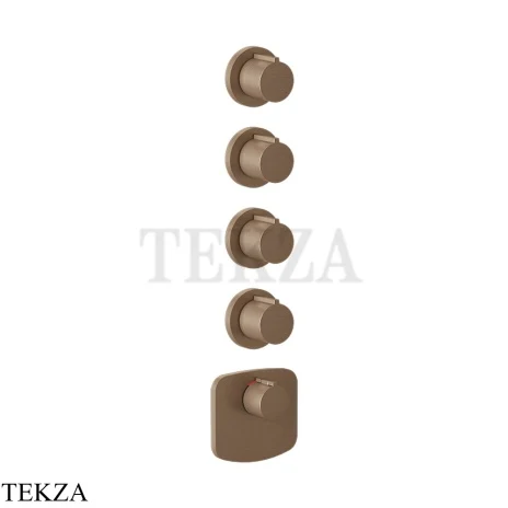 Gessi Ingranaggio-Anello Термостат для душа, 4 потока, внешняя часть 43238-708, Copper Brushed PVD