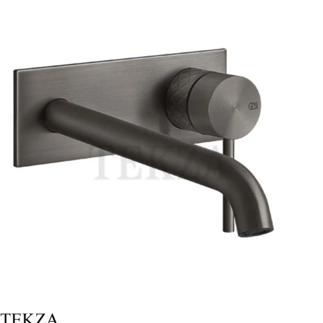 Gessi 316 INTRECCIO Смеситель для раковины на планке длинный, внешняя часть 54190-707, Black Metal Brushed PVD