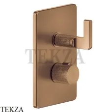 Gessi INCISO SHOWER Термостатический смеситель, 2 потока, внешняя часть 58134-726, Warm Bronze Br.
