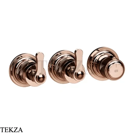 Gessi VENTI20 Термостат для душа, 2 потока, внешняя часть 65334-030, Copper PVD