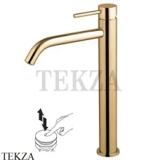 FIMA Carlo Frattini Spillo UP Смеситель для раковины, высокий XS, с донным клапаном F3031/HXSHS, Brushed Champagne