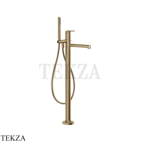 Gessi INGRANAGGIO Смеситель для ванны напольный, с гарнитуром 63528-726, Warm Steel Br. PVD