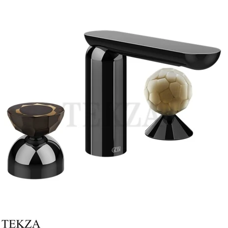 Gessi Perle Смеситель для раковины на 3 отв., без гарнитура 74848-706, black хром глянец