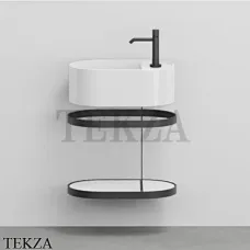 Cielo Les Petites Ovale Консоль с раковиной LPLAO46, керамическая полка, белый глянец