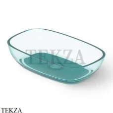 Dea Design Washbasins Раковина настольная скругленная Glasstech DD9079 600 R8, Lake Water Blue R8