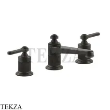 Gessi VENTI20 Смеситель для раковины на 3 отверстия низкий, с донным клапаном 65011-187, Aged Bronze
