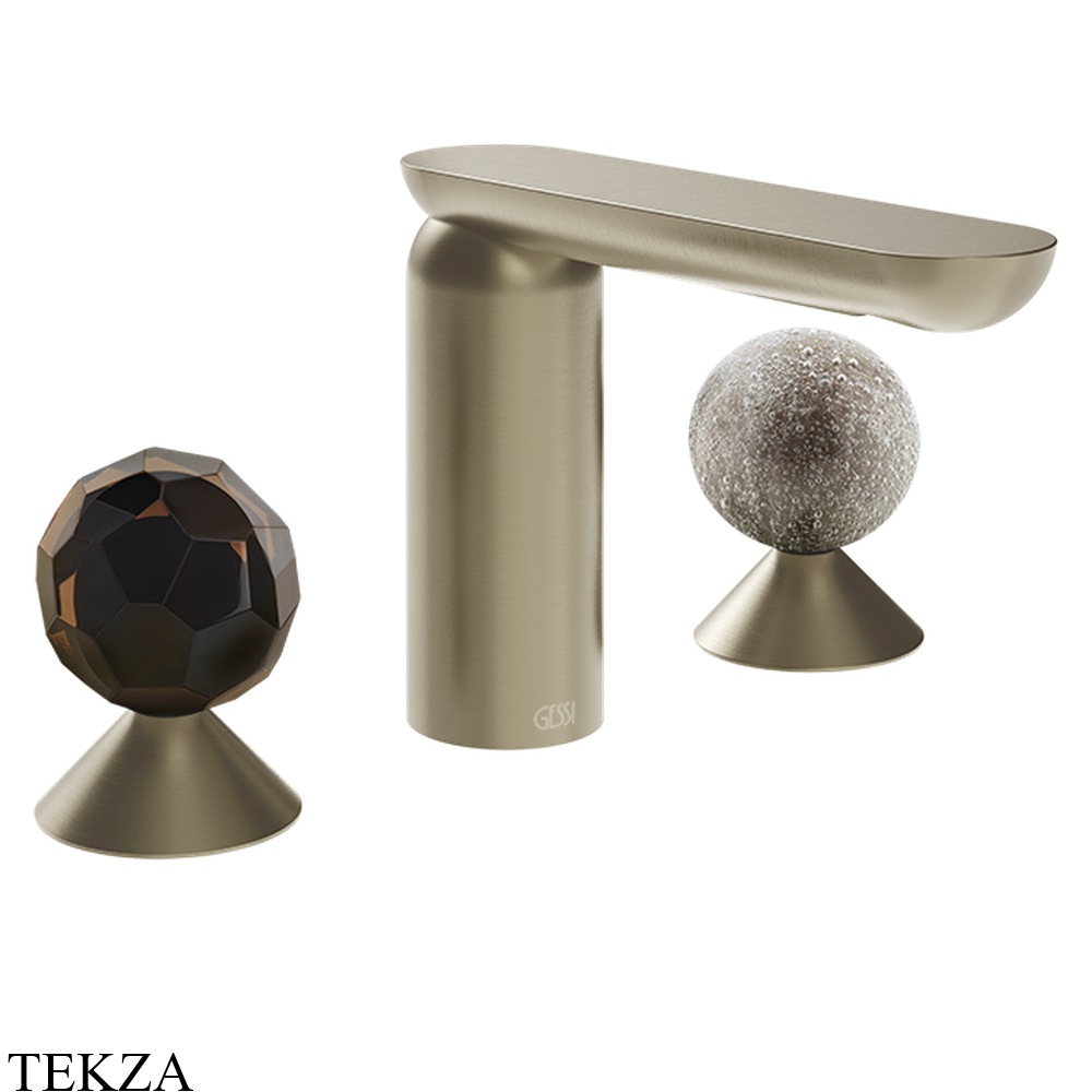 Gessi Perle Смеситель для раковины на 3 отв., без гарнитура 74265-149, нерж. сталь Brush / никель Brushed