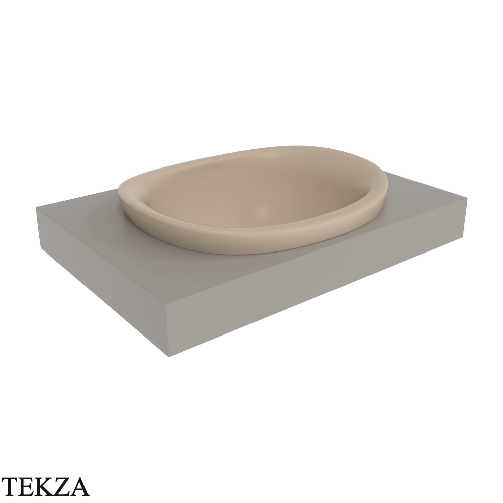 Flaminia IO раковина врезная сверху 60×51×27,5 см, бежевый Argilla матовый