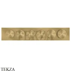 Gessi Origini ACCENT Термостат для душа 4 потока с кнопками, внешняя часть 66226-727, Brushed Brass