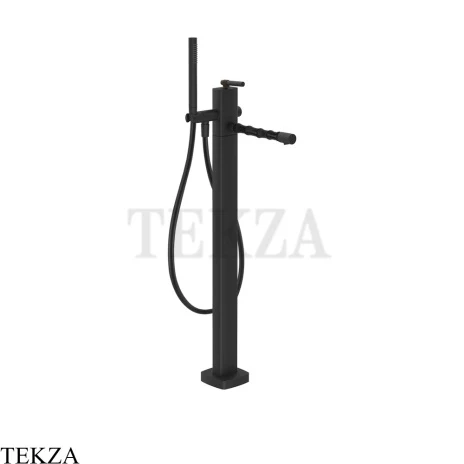 Gessi Jacqueline Смеситель для ванны напольный, с гарнитуром 77228-299, черный матовый
