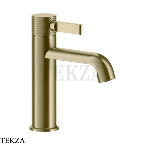 Gessi INCISO Смеситель для раковины низкий, с донным клапаном 58001-727, Brushed Brass