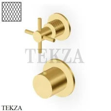 Zucchetti Helm Diagonal Термостат для душа на 1 поток, внешняя часть ZHM801.XP41G3, brushed gold PVD