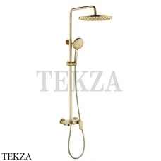 Boheme SPECTRE Стойка для душа со смесителем, излив, верхний душ 458-MG, латунь matt gold